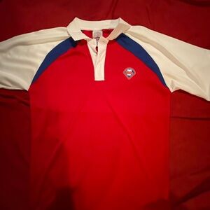 Men’s Philadelphia Phillies Polo Shirt MLB Size Medium Red